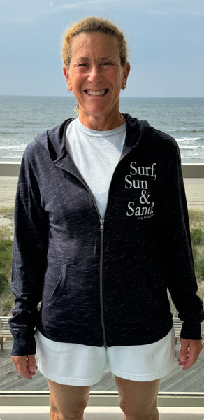 SURF, SUN & SAND FULL ZIP HOODED TEE